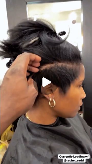 Layered Pixie Cut With Bangs, Meagan Good Short Hair, Short Wolf Haircut, Coiling Natural Hair, Curling Tips, Finger Waves Short Hair, Pixie Haircut Fine Hair, Bacon Mushroom, Shaved Side