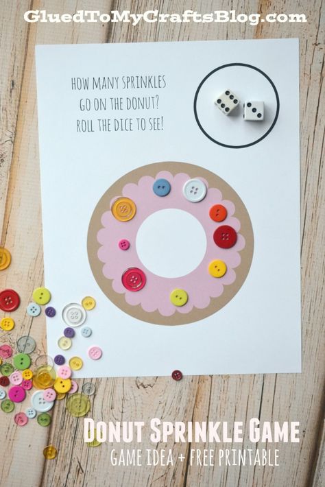 Donut Sprinkle Game - Free Printable Donut Games, Donut Craft, Donut Sprinkle, Sprinkle Games, Laura Numeroff, National Donut Day, Prek Math, Author Studies, Preschool Math