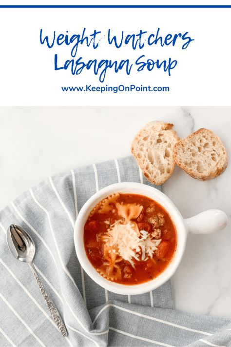 Weight Watchers Lasagna Soup, Weight Watchers Lasagna, Ww Soup, Lasagne Soup, Keeping On Point, Weight Watchers Recipe, Weight Watchers Lunches, Weight Watchers Soup, Weight Watchers Recipes