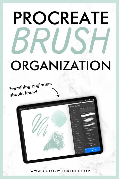 Procreate brush library tips Procreate Organization, Digital Art Tutorial Beginner Procreate, How To Use Procreate For Beginners, Procreate Beginners, Procreate Beginner, Procreate Classes, Procreate Resources, Procreate Hacks, Brush Organization