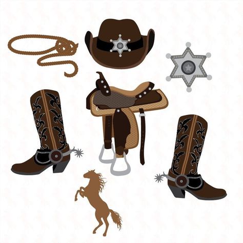 a0833c8a1817526ac555f8d67727caf6 Rodeo Crafts, Western Clip Art, Cowboy Clipart, Western Clipart, Western Birthday Party, Cowboy Pictures, Western Birthday, Western Parties, Cowboy Theme