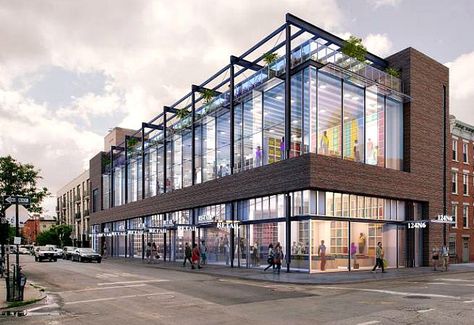 Commercial Building Plans, Retail Facade, Commercial Design Exterior, Retail Architecture, Commercial And Office Architecture, Glass Building, Office Building Architecture, Building Elevation, Mix Use Building