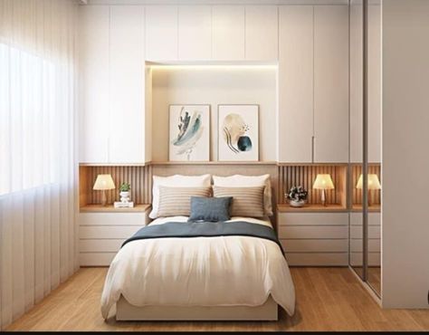 Small Modern Bedroom, Small Bedroom Ideas For Couples, Closet Small Bedroom, Bedroom Built Ins, Small Bedroom Interior, Small Bedroom Layout, Small Bedroom Furniture, Small Room Design Bedroom, Bedroom Decor For Couples