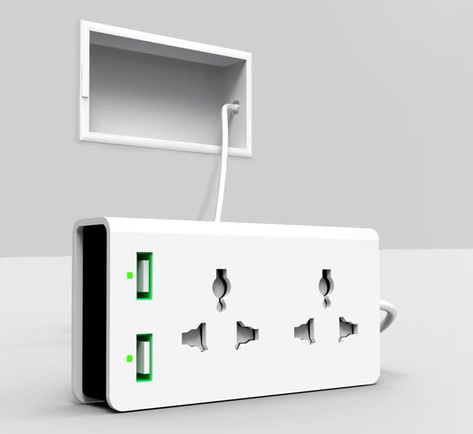 Free Socket Extension Board, Super Cool Stuff, Clever Gadgets, Power Bars, Wall Socket, Extension Lead, Hybrid Design, Plug Socket, Yanko Design