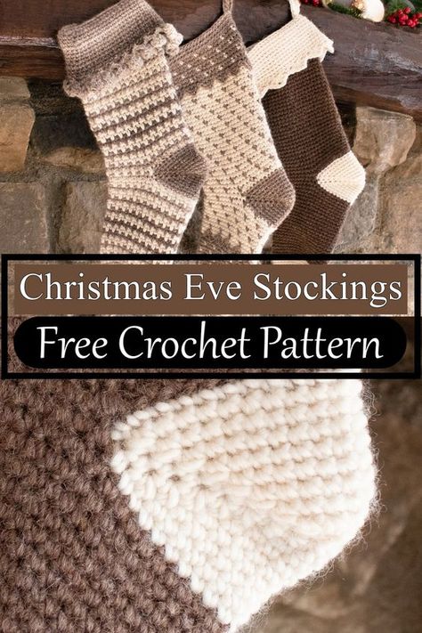 Free Crochet Christmas Stocking, Crochet Stocking Pattern Free, Stockings Crochet, Xmas Knitting, Christmas Stocking Patterns, Easy Christmas Stockings, Christmas Stocking Pattern Free, Stocking Pattern Free, Xmas Crochet