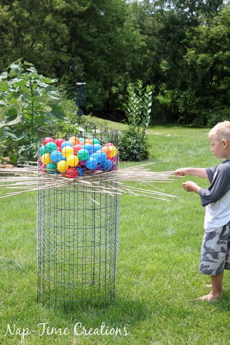 Giant Kerplunk, Diy Cornhole Bags, Kerplunk Game, Giant Outdoor Games, Yard Games For Kids, Giant Yard Games, Life Size Games, Yard Yahtzee, Yahtzee Game