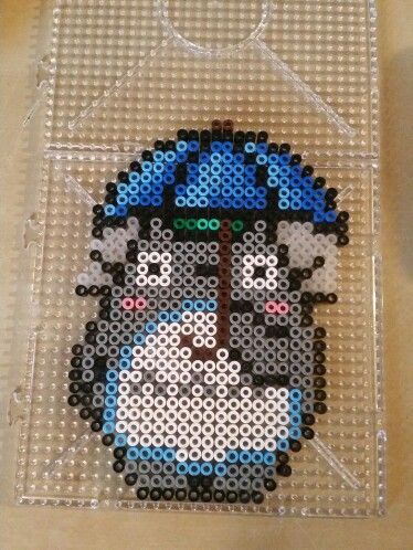 Totoro Perler Beads, Totoro Perler, Cross Stitch Sampler Patterns, Easy Perler Bead Patterns, Easy Perler Beads Ideas, 3d Perler Bead, Hama Beads Design, Perler Bead Templates, Diy Perler Bead Crafts