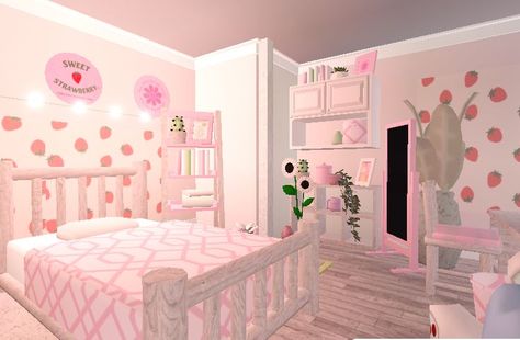 Beach House Interior Bedroom, Y2k Bedroom, Kawaii Room Ideas, Hello Kitty Bedroom, Y2k Room, Blocksburg Room Ideas￼, Hello Kitty House, Hello Kitty Rooms, Tiny House Layout