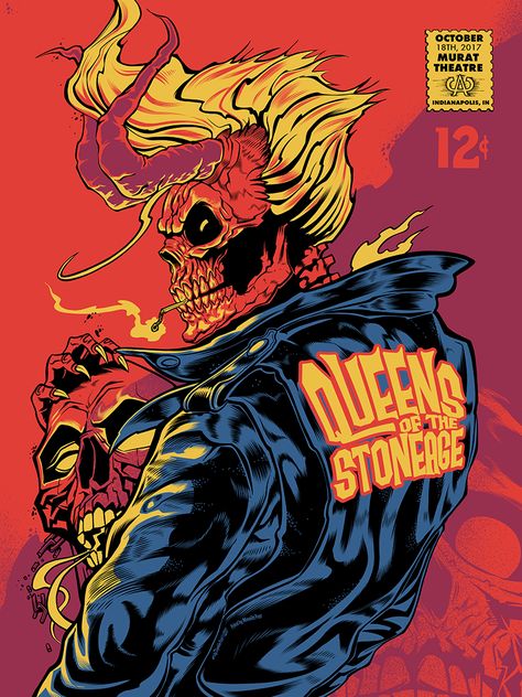 QotSA Queens of the Stoneage Gig Poster Poster Musik, Baba Jaga, Rock Poster Art, Art Hippie, Punk Poster, Queens Of The Stone Age, Arte Punk, Gig Poster, Royal Blood