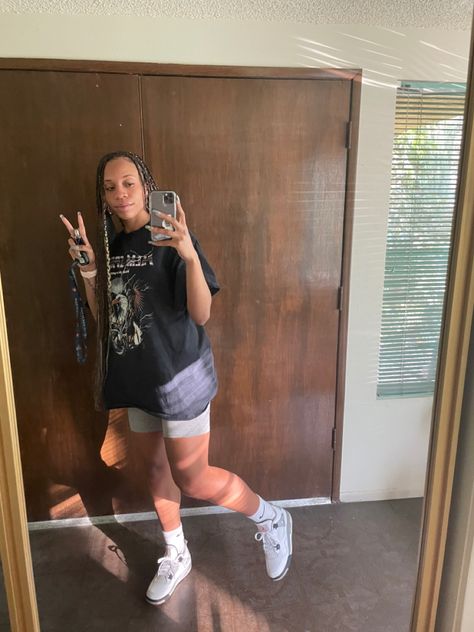 Jordan 3 Black Cement Outfit Woman, Outfits With Jordan 3 White Cement, Jordan Cement 3 Outfit, White Cement 3s Outfit, Jordan 4 Shorts Outfit, Jordan Craft 4s Outfits, White Cement Reimagined 3s Outfit, Jordan 3 Cement Outfit, Jordan 3 Outfit Women Summer