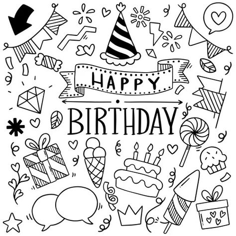 Save to Pinterest Post to Facebook Post to Twitter Send by Email Download JPG Preview Image Birthday Doodles Hand Drawn, Doodle Happy Birthday, Happy Birthday Mom Images, Birthday Doodles, Happy Birthday Doodles, Happy Birthday Calligraphy, Banner Doodle, Birthday Doodle, Happy Birthday Black