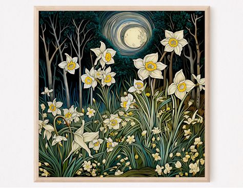 Narcissus Birth Flower Art Print, December Flowers Decorative Painting, Vintage Style Botanical Prints, Garden Wall Art, Home Decor Gift December Flowers, Birth Flower Art, French Prints, Animals Painting, Flower Art Print, Painting Vintage, Garden Wall Art, Victorian Art, Flower Prints Art