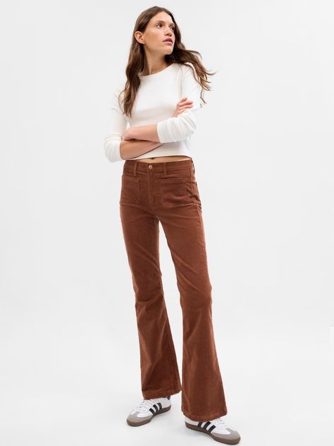 Corduroy Jeans, Flare Leg Pants, Brown Pants, Gap Pants, Velvet Pants, High Rise Pants, Gap Jeans, Stretch Pants, Corduroy Pants