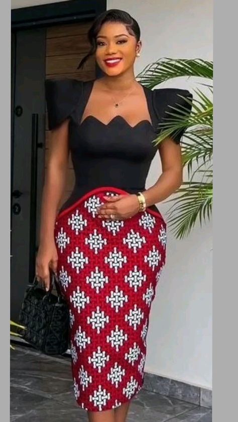 Material Dress Styles, Plain And Pattern Styles, Kente Material, Plain And Pattern, Kaba Styles, Classy Short Dresses, Kente Dress, Ankara Dress Styles, African Styles