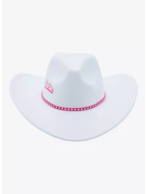 Barbie Cowgirl Hat, Barbie Cowboy Hat, 80s Rocker Girl, Rocker Glam, Hair Poster, Barbie Silhouette, White Cowboy Hat, 80s Rocker, Pink Dip Dye