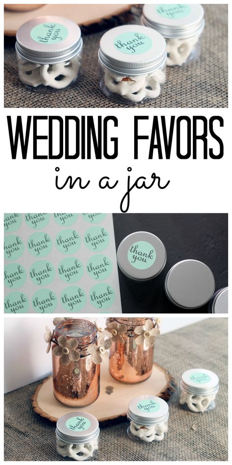 These wedding favors in small mason jars are perfect for your wedding! The jars are actually plastic so no worries about the guests breaking these wedding favors! Kisses Wedding Favors, Wedding Favors For Men, Key Wedding Favors, Mason Jar Wedding Favors, Wedding Favour Jars, Homemade Wedding Favors, Baby Shower Favors Diy, Creative Wedding Favors, Favor Gifts