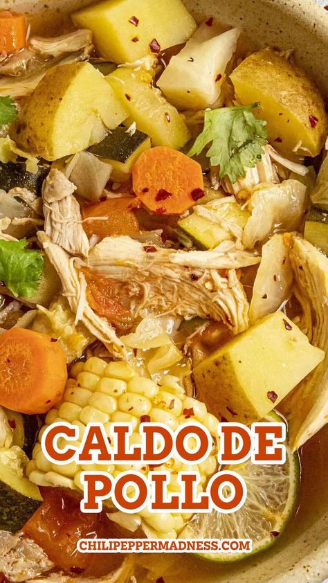 Pollo Caldo Soup, Spanish Chicken Soup Recipes Homemade, Easy Chicken Caldo Recipe, Caldo Soup Recipes, Mexican Chicken Soups, Chicken Caldo Recipe, Chicken Caldo Mexican Recipe, Mexican Chicken Soup Recipes, Easy Chicken Soup Recipes