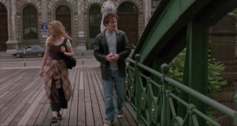 Julie Delpy and Ethan Hawke in Before Sunrise (1995) Sunrise Trilogy, Before Sunrise Trilogy, Before Sunrise Movie, The Before Trilogy, Before Trilogy, Vienna Waits For You, Julie Delpy, Movie Locations, Ethan Hawke