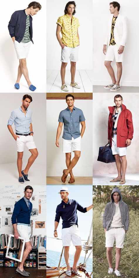 Fashion Men Summer, White Shorts Outfit, Lookbook Inspiration, White Jeans Men, Mens Summer Outfits, Short Men Fashion, Shorts Outfit, Stylish Mens Outfits, Shorts For Men