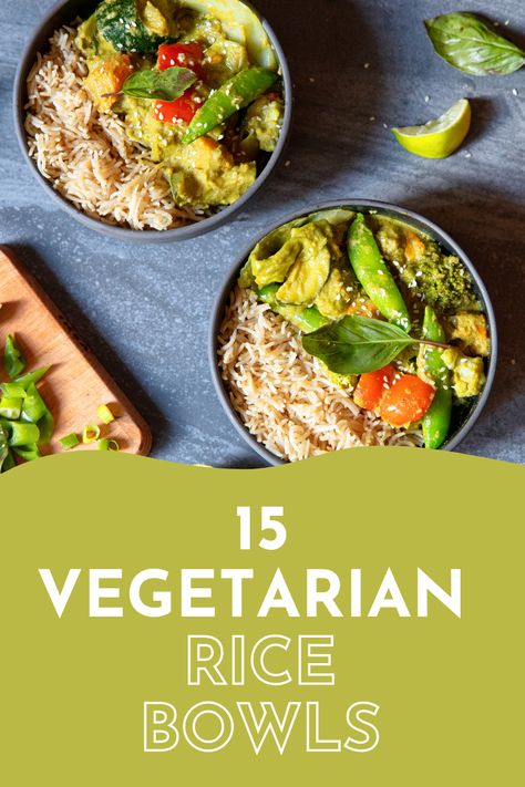 Healthy Rice Bowls Vegetarian, Japanese Rice Bowl Vegetarian, Asian Rice Bowls Vegetarian, Veg Rice Bowls, Rice Bowl Recipe Vegetarian, Vegetable Rice Bowl Recipe, Rice And Veggie Bowls, Vegetarian Rice Bowl Recipe, Veggie Rice Bowl Recipe