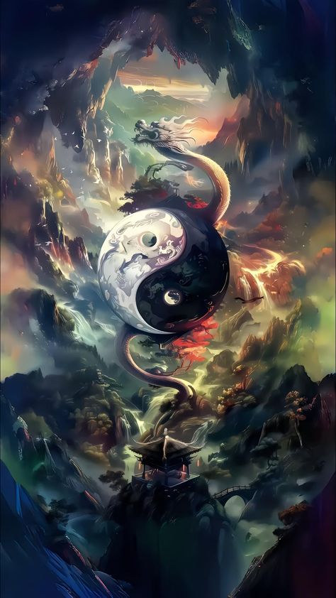 Japanese Tattoo Designs, Anime Scenery Wallpaper, Japanese Tattoo, Scenery Wallpaper, Anime Scenery, Yin Yang, Surrealism, Tattoo Designs, Wallpapers