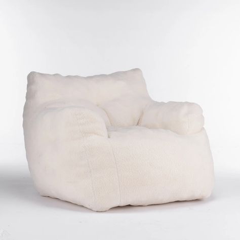 white faux fur bean bag chair | $118usd White Bean Bag, Large Bean Bag Chairs, Faux Fur Bean Bag, Giant Bean Bag Chair, Fur Bean Bag, Bean Bag Lounger, Large Bean Bags, Giant Bean Bags, Bean Bag Chairs