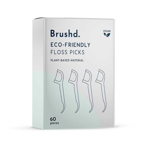 Brushd Eco-friendly floss picks. These come in a pack of 60 and have a recyclable plastic stick with corn starch floss. 100% zero waste and waste-free! 60 floss picks per pack 100% zero waste Compostable corn starch floss Recyclable plastic floss pick handle Comes in recyclable cardboard packaging Gently glide the floss through your inter dental spaces, moving the floss picks back and forth in a sawing motion for deeper cleaning. Floss Packaging, Floss Picks, Waste Free, Cardboard Packaging, Dental Floss, Dental Services, Eco Friendly Gifts, Oral Hygiene, Corn Starch