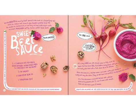 This new illustrated plant-based cookbook for kids is a wellness-minded mama's dream come true. Bond in the kitchen while teaching them how to eat well... Advertorial Design Layout, Cookbook Design Layout, Cookbook Illustration, Cookbook Inspiration, Protein Bars Vegan, Jennifer Chong, Recipe Design, Recipe Book Design, 잡지 레이아웃