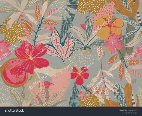 Multicolor Tone Vector Abstract Roses Flower Stock Illustration 2467605737 | Shutterstock Abstract Roses, Clay Patterns, Ajrakh Prints, Allover Design, Flower Stock, Roses Flower, Kurti Design, Flower Pattern Design, Textile Pattern Design