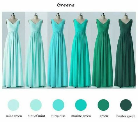 Event Advertisement, Bridesmaid Dress Color Schemes, Blue Green Wedding, Turquoise Bridesmaid, Turquoise Bridesmaid Dresses, Green Wedding Dresses, Bridesmaid Dress Collection, Wedding Party Outfits, Maid Of Honour Dresses