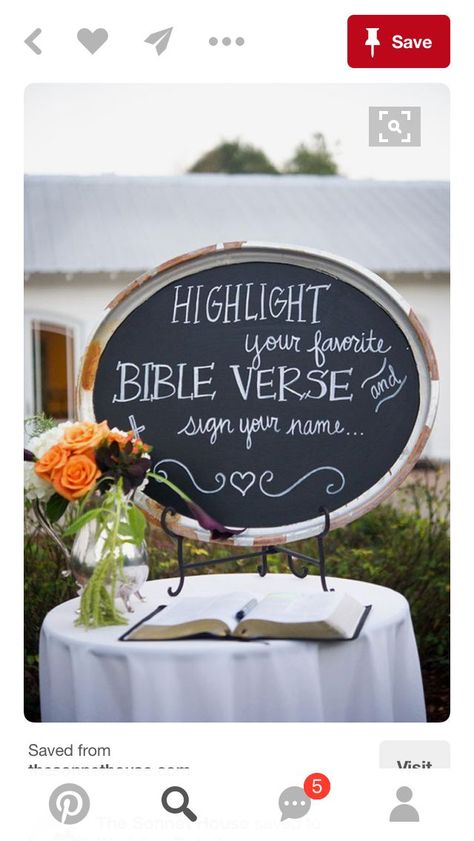 Godly Wedding, Christ Centered Wedding, Boho Wedding Guest Book, Favorite Bible Verse, Family Bible, Christian Birthday, Unique Guest Book, December Wedding, Wedding Favors Fall