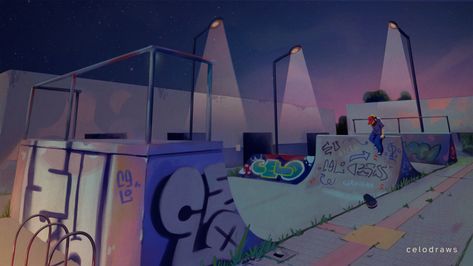 Skatepark Drawing, Skate Park Drawing, Skatepark Illustration, Skate Background, Skatepark Art, Skate Park Design, Practice Perspective, Background For Art, Gay Style