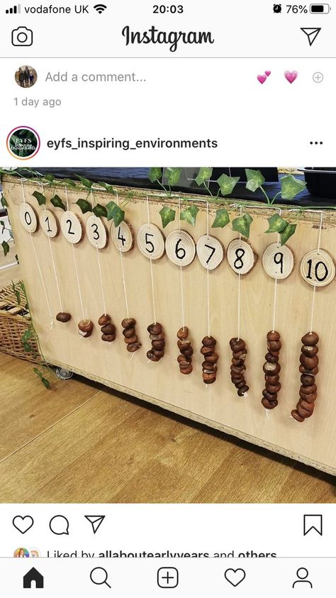 Eyfs Forest School Area, Math Reggio Emilia, Curiosity Approach Maths Area, Natural Early Years Classroom, Reggio Emilia Forest Activities, Feelings Wall Classroom, Regio Emilia Activities Preschool, Daycare Nature Decor, Natural Maths Area Eyfs