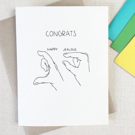 Funny Birthday Cards Diy, Wedding Quotes To A Friend, Wedding Card Funny, Funny Congratulations Cards, Farewell Card, Funny Engagement, Funny Wedding Cards, Engagement Humor, New Job Card