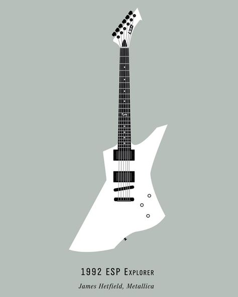 Metallica Guitar, James Hetfield Guitar, Guitar Designs, Guitar Drawing, Vintage Guitar, James Hetfield, Guitar Design, Cool Guitar, Vintage Guitars