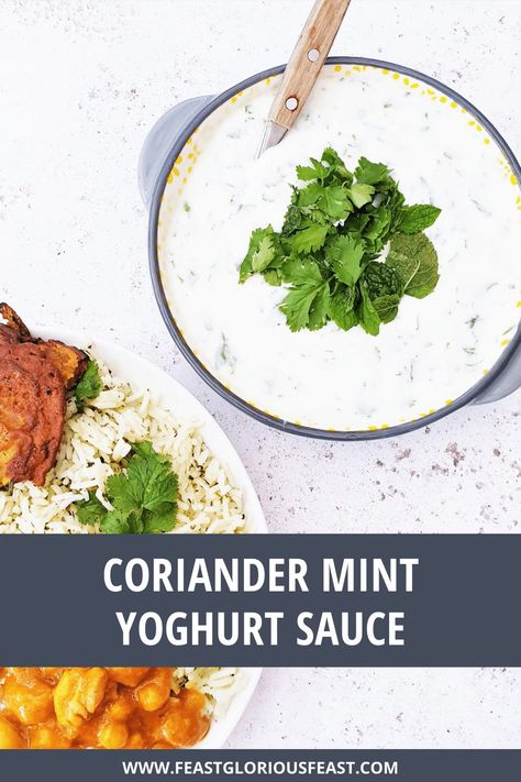 Yoghurt Sauce, Feast Recipes, Inflammation Foods, Yoghurt Recipe, Masala Sauce, Light Meals, Mint Sauce, Anti Inflammation, Salad Dressing Recipes