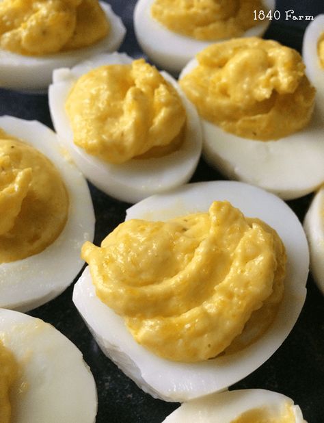 Buttery Deviled Eggs Deviled Eggs Recipe With Butter, Deviled Eggs With Butter, Boiled Recipes, Charcuterie Jars, Farmhouse Recipes, Devil Eggs, Stuffed Eggs, Cream Cheese Pound Cake Recipe, Devilled Eggs