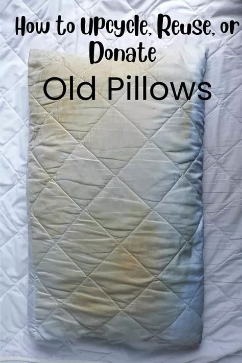 What To Do With Old Pillows | Simplify Pillow Upcycle Diy Projects, Wash Feather Pillows, Recycled Pillows, 0 Waste, Old Bed Sheets, Recycle Old Clothes, Painting Front Porch Concrete, Painting Front Porch, Reuse Recycle Repurpose