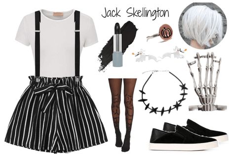 Jack Skellington - Disney Bound outfit ideas | Sally Outfit Ideas, Jack Skellington Inspired Outfit, Nightmare Before Christmas Inspired Outfits, Disney Villain Disneybound, Disney Bounding Halloween, Nightmare Before Christmas Disneybound, Jack Skellington Costume Women, Jack Skellington Disneybound, Disney Bound Villains