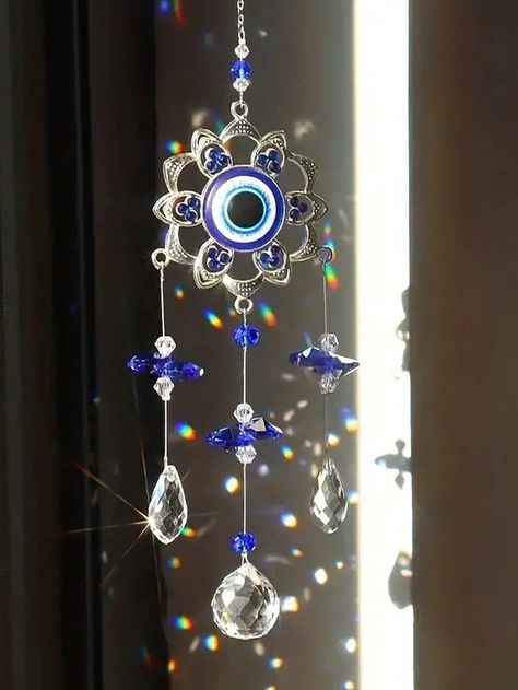 1 Pc Evil Eye Moon Tree Of Life Crystal Suncatcher Pendant For Home Indoor DIY Wind Chime Hanging Window Decoration Pendant Halloween, Spooky, Autumn, Festival, Holiday Multicolor    Artificial Crystal     Home Decor, size features are:Bust: ,Length: ,Sleeve Length: Moon Tree Of Life, Spooky Autumn, Moon Tree, Diy Wind Chimes, Crystal Suncatcher, Diy Mobile, Autumn Festival, Home Indoor, Window Decoration