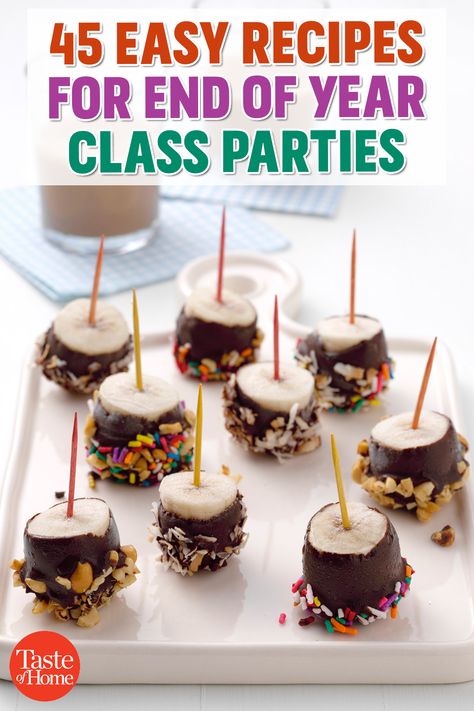 End Of School Party Snacks, End Of School Party Food, End Of Year Class Party Food, School Party Snacks, Freezer Desserts, Grilled Side Dishes, Gooey Bars, Snack Mixes, Kids Treat