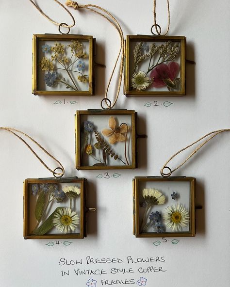 Pressed Flower Frames. Each Unique 🌼🌸🌺See previous post… Frames For Pressed Flowers, Pressed Flower Shadow Box Ideas, Pressed Flower Petals, Diy Pressed Flower Ornament, Pressed Flower Projects, What To Do With Dried Flowers, Pressed Flower Art Picture Frames, Pressed Flowers Framed, Framed Pressed Flowers