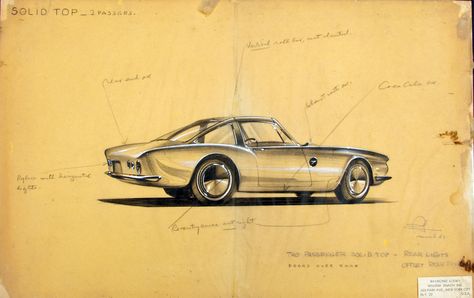 Raymond Loewy Studabaker Avanti Concept Drawings :: March 1961 Raymond Loewy Design, Le Manoosh, Raymond Loewy, Concept Draw, Charcoal Sketch, Industrial Design Sketch, Car Design Sketch, Car Sketch, Transportation Design