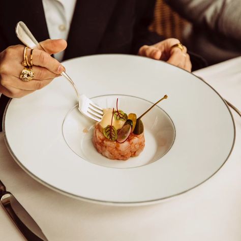 A refreshing and tangy sorbet paired with the delicate and savory prawns tartare. A delightful dish to savor at Da Giacomo Arengario. | Instagram Tangier, Fine Dining Restaurant, April 12, Fine Dining, Instagram A, On Instagram, Instagram