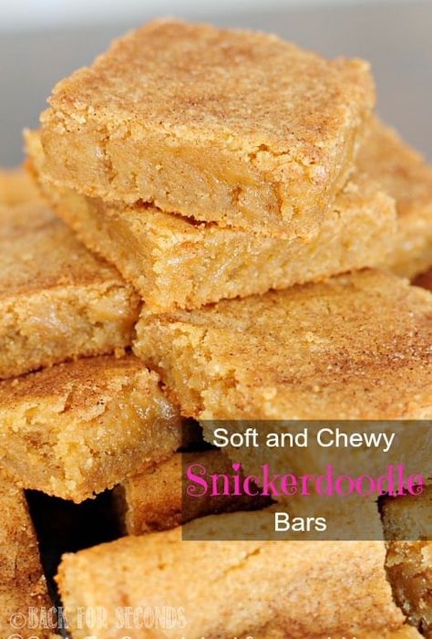 Snickerdoodle Bars Recipe, Snickerdoodle Bars, Snickerdoodle Recipe, Cinnamon Cookies, Snack Bars, Easy Cinnamon, Crinkle Cookies, Cookie Bar Recipes, Brownie Cookies