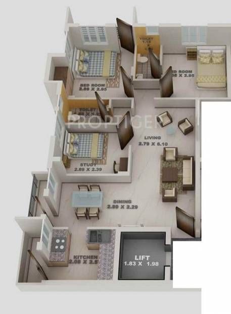 Blue Print Constructions Woodsville Apartment (3BHK+3T (1,000 sq ft) + Study Room 1000 sq ft) 1000 Sq Ft House Plans, 900 Sq Ft House, 800 Sq Ft House, 1000 Sq Ft House, 1200 Sq Ft House, Small Modern House Plans, House Plans Ideas, Three Bedroom House Plan, 1000 Sq Ft