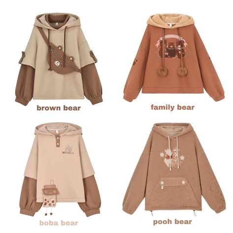 Cute Bear Clothes, Bear Outfit, Anting Manik, Fashion Feminine, Cute Dresses For Party, Model Pose, Bear Outfits, Bear Hoodie, Weird Fashion