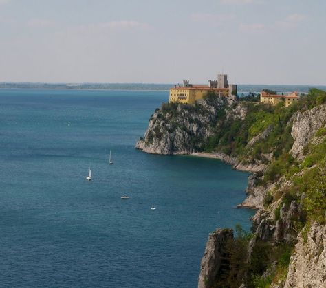 Castello di Duino, Italy Duino Italy, Old Castle, World View, Palace, Castle, Italy, Water, Travel