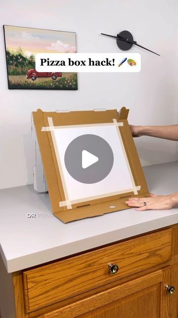 Emily Seilhamer on Instagram: "Use a pizza box for an easel! #tipsandtricks #lifehack #diy #painting #artsandcrafts" Pizza Box Crafts, Box Hacks, Pizza Boxes, Pizza Box, Box Diy, A Pizza, Diy Box, Box Art, Diy Painting