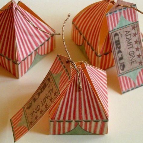 Circus tent gift box Circus Tents, Gift Tag Design, Circus Tent, Circus Birthday, Circus Theme, Circus Party, Idul Fitri, Tag Design, Gift Boxes